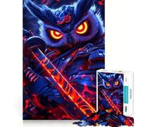 Rompecabezas de 1000 Piezas Guerrero Samurai Búho para Adolescentes Juguete Educativo para Toda la Familia Corte de Calidad Regalo Elegante (50x75cm)