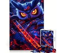 Rompecabezas de 1000 Piezas Guerrero Samurai Búho para Adolescentes Juguete Educativo para Toda la Familia Corte de Calidad Regalo Elegante (50x75cm)
