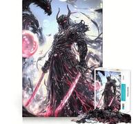 Rompecabezas de 1000 Piezas Guerrero samurái con dragón para Adolescentes Juego de ingenio y relajación (38x52cm)