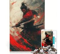 Rompecabezas de 1000 Piezas Guerrero samurái con Katana en acción Juego de ingenio Entrena tu Cerebro y Tus Manos Ideal para Decorar tu Escritorio 38x26cm