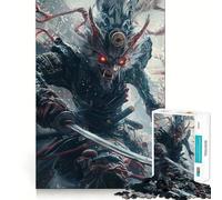Rompecabezas de 1000 Piezas Guerrero Samurai Lobo - Juego de Ejercicios de Pensamiento - Encaje Huecos - Desafío Cerebral Interactivo para el hogar (38x52cm)