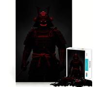 Rompecabezas de 1000 Piezas Guerrero samurái Rojo con Armadura Oscura para Adolescentes Juguete Divertido para armar Arte Coleccionable con Corte nítido (38x52cm)