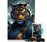 Rompecabezas de 1000 Piezas Guerrero Samurai Tigre Adolescentes - Un desafío para el Cerebro - Juguete Divertido para Compartir - Sorpresa cálida y Clara 38x52cm