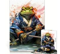 Rompecabezas de 1000 Piezas Guerrero Sapo y Guerrero Rana para Adultos Juguete de lógica Resistente para Jugar en Grupo Bordes Transparentes 38x26cm