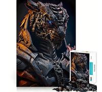 Rompecabezas de 1000 Piezas Guerrero Tigre Naranja para Adolescentes Juego Inteligente de Rompecabezas Tiempo de Aprendizaje Imagen para armar Regalo Encantador (50x75cm)