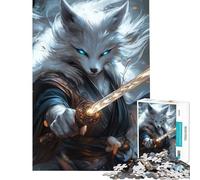 Rompecabezas de 1000 Piezas Guerrero Zorro Blanco para Adolescentes Ideal para cumpleaños Navidad o para divertirse en Familia Juego Imposible para Mayores de 14 años Juego de Rompecabezas