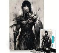 Rompecabezas de 1000 Piezas,Guerreros Blancos y Negros,Arte de Ajuste, Actividad de Juego Inteligente,Juego Divertido para el Tiempo Libre,Regalo de cumpleaños 38x26cm