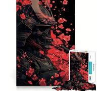 Rompecabezas de 1000 Piezas Guerreros samuráis en cerezos en Flor para Adultos Mejora la Memoria, Alivia la ansiedad y Decora la Pared con Bordes Afilados (38x26cm)