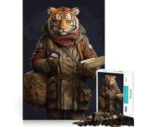 Rompecabezas de 1000 Piezas Guía de Viaje Tigre Borde Limpio Decoración Juego cognitivo Juguete Fácil Tiempo Divertido Ocio (50x75cm)