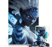 Rompecabezas de 1000 Piezas Hada Azul con intrincados Tatuajes,Corte Impecable Divertido Juguete para estimular la Mente,Ideal para el Tiempo Libre 38x52cm