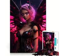 Rompecabezas de 1000 Piezas Hada Negra con Articulaciones Afiladas,Juguete de Construcción para Concentración,Juego Silencioso,Juego Divertido para Cumpleaños 38x26cm