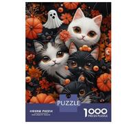 Rompecabezas De 1000 Piezas Halloween Kittens Rompecabezas Juguetes Antiestrés Decoración De Pared Cumpleaños Y Navidad 52x38cm/1000pcs