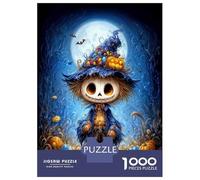 Rompecabezas De 1000 Piezas - Halloween Scarecrow with Witch Hat Rompecabezas Juego De Ingenio Decoración De Pared Oferta como Regalos para Toda La Familia 52x38cm/1000pcs