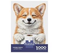 Rompecabezas De 1000 Piezas Happy Corgi Holding Toilet Paper Rompecabezas para Adultos Juego Familiar Desafío Difícil Oferta como Regalos para Toda La Familia 70x50cm/1000pcs