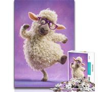 Rompecabezas de 1000 Piezas Happy Sheep para Adultos, un Juego desafiante y Familiar, Ideal para Decorar Paredes, cumpleaños y Navidad, 38x52cm