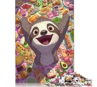 Rompecabezas de 1000 Piezas Happy Sloth Feast, Ideal para Regalar en cumpleaños, decoración y para Adultos (75 x 50 cm).