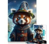 Rompecabezas de 1000 Piezas Hechicero Panda Rojo para Adolescentes Mejora la Memoria, Relajación Suave, Corte Premium, Sorpresa de cumpleaños (38x26cm)