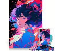 Rompecabezas de 1000 Piezas Hermosa Geisha Estilo Anime,Corte preciso,Divertido Juego de ingenio,Entretenimiento para Relajarse,decoración navideña para el hogar (38x52cm)