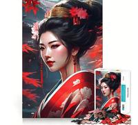 Rompecabezas de 1000 Piezas Hermosa Geisha Japonesa de Corte Suave,Juego cognitivo,Regalo para Momentos de Juego relajantes,Regalo de cumpleaños (50x75cm)