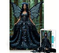 Rompecabezas de 1000 Piezas Hermosa Hada Negra Borde Juego Inteligente Desafío Divertido Juego Lento Divertido Regalo de Cumpleaños (50x75cm)