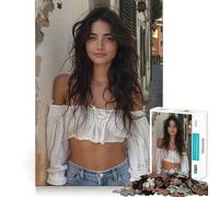 Rompecabezas de 1000 Piezas Hermosa Joven,Piezas de Ajuste preciso,Juego cognitivo,Regalo,Momento Acogedor,Escena navideña,Arte (50x75cm)