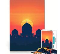 Rompecabezas de 1000 Piezas Hermosa Mezquita al Atardecer Arte de Corte preciso Juguete para desarrollar la Capacidad cognitiva Tiempo de Juego Tranquilo Regalo de cumpleaños (50x75cm)