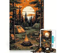 Rompecabezas de 1000 Piezas - Hermosa Noche de Campamento,Corte Suave,Juego cognitivo,Regalo para un Momento de Juego Relajante,Regalo de cumpleaños (38x52cm)