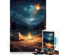 Rompecabezas de 1000 Piezas Hermosa Noche de Campamento,decoración Limpia y Funcional,Actividad Mental Inteligente,Tiempo de Juego Acogedor,Regalo Divertido de Navidad (38x52cm)