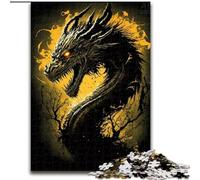 Rompecabezas de 1000 Piezas, Hermoso dragón Dorado, Rompecabezas para Adultos, tamaño 50x75cm, Padres, Amantes, Amigos - Edad 14+