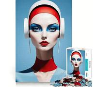 Rompecabezas de 1000 Piezas,Hermoso Estilo Art Déco,Retrato,articulaciones afiladas,Juego Creativo para el Cerebro,Juego para Pasar un rato Agradable,Regalo de cumpleaños (38x52cm)