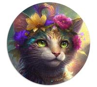 Rompecabezas de 1000 Piezas Hermoso Gato Redondo. Rompecabezas de 1000 Piezas para Adultos. Juego Interactivo Familiar, desafío Mental, Juguete Educativo. 67,5 x 67,5 cm.