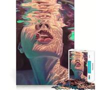 Rompecabezas de 1000 Piezas,Hermoso,Mitad Agua,Corte Exacto,Juego de lógica,Juego Relajante, (38x52cm)