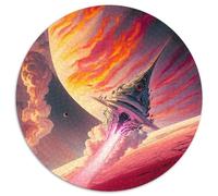 Rompecabezas de 1000 Piezas: Hermoso Paisaje Espacial. Rompecabezas Redondo de 1000 Piezas. Un desafío para Adolescentes, Ideal para una Noche de Juegos en Familia (tamaño 67,5 x 67,5 cm).