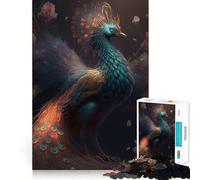 Rompecabezas de 1000 Piezas Hermoso Pavo Real,Corte Suave,Juego cognitivo,Regalo para Momentos de Juego relajantes,Regalo de cumpleaños (50x75cm)