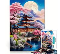 Rompecabezas de 1000 Piezas Hermoso Pueblo en Japón Rompecabezas de lógica con articulaciones afiladas Juego de Entretenimiento para Pasar un Buen rato Regalo Divertido de Navidad (38x26cm)