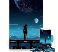 Rompecabezas de 1000 Piezas Hero Girl Space Pixel Art,Ajuste, Juego de Habilidad Mental,Tiempo de Descanso,Juego, (50x75cm)