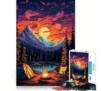 Rompecabezas de 1000 Piezas Hoguera de montaña para Adultos Juguete de lógica Pura Momentos de Paz Corte preciso Regalo sincero 50x75cm