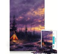 Rompecabezas de 1000 Piezas Hoguera de montaña para Adultos Juguete Intelectual para Relajarse y divertirse Pieza de Arte 38x52cm