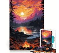 Rompecabezas de 1000 Piezas Hoguera en el Bosque con Bordes Finos,Ideal para Manualidades,desarrollar la Creatividad,Jugar y divertirse,o como Regalo de cumpleaños 38x26cm