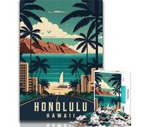 Rompecabezas de 1000 Piezas Honolulu, Hawái para Adultos y Adolescentes Un Juego Educativo Divertido y Divertido para cumpleaños, 50x75cm