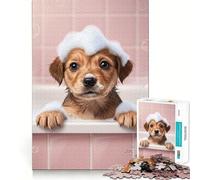 Rompecabezas de 1000 Piezas Hora del baño del Cachorro para Adultos Regalos Divertidos y Originales Calidad Garantizada (38x26cm)