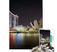 Rompecabezas de 1000 Piezas Horizonte de Singapur de Noche Un desafío para la Inteligencia Cerebral Juguetes educativos y adictivos Carrera de Velocidad Manual Regalos para cumpleaños Tamaño 75x50cm