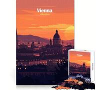 Rompecabezas de 1000 Piezas Horizonte de Viena al Atardecer para Adolescentes: fortalecimiento Cerebral, Escape Tranquilo, Encaje Firme, Feliz Navidad (38x26cm)