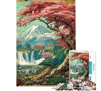 Rompecabezas de 1000 Piezas Horizonte del Santuario Fuji Sakura Juego práctico para Juegos educativos Juguete de desafío Regalos de cumpleaños Corte de precisión (tamaño 38x52cm)