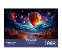 Rompecabezas De 1000 Piezas Hot Air Balloon Night Sky Rompecabezas para Adultos Juego Práctico Vacaciones En Casa Matar El Tiempo Cumpleaños 52x38cm/1000pcs