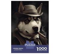 Rompecabezas De 1000 Piezas Husky Dog The Gangster Rompecabezas para Adultos Juegos Relajantes Decoración del Hogar Cumpleaños Y Navidad 38x26cm/1000pcs