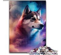 Rompecabezas de 1000 Piezas Husky Nebula, Rompecabezas de 1000 Piezas Que desarrolla la coordinación Ojo-Mano, Perfecto para Regalos de cumpleaños, tamaño 38x26cm