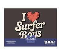 Rompecabezas De 1000 Piezas I Love Surfer Boys Graphic Rompecabezas para Adolescentes Juguetes Antiestrés Decoración Perfecta Regalos De Cumpleaños Y Únicos 38x26cm/1000pcs