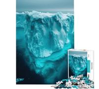 Rompecabezas de 1000 Piezas Iceberg en Aguas Azules Juguete Educativo y desafiante Un Regalo Divertido y Original para los Amantes de los Juegos (tamaño 75x50cm)