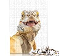 Rompecabezas de 1000 Piezas Iguana Selfie, Ideal para Navidad, para Adolescentes (38 x 26 cm)